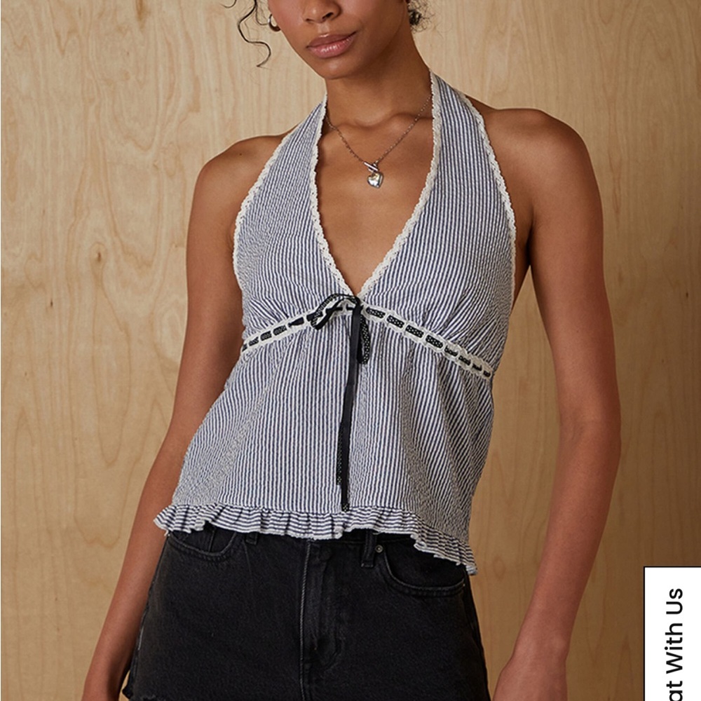NWOT! Your Favorite Noelle Pinstripe Halter Top